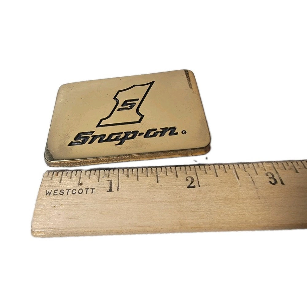 Vintage Snap-on Tools Belt Buckle Solid Brass SPP-556 Number 1 USA BTS Garage